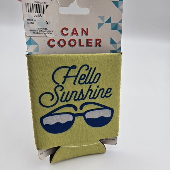 NEW Set of 2 Can Cooler Drink Koozie Shark Bite Hello Sunshine Sunglasses - Picture 4 of 5